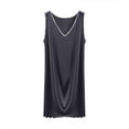 thumbnail image 1 of MGDXOX Women's Plus Size Sleeveless V-Neck Nightgown with Contrast Piping Loose Fit Sleep Dress for Loungewear Dark Gray M, 1 of 3