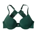 thumbnail image 1 of MGDXOX Women's Push Up Racerback Solid Bras Front Closure Underwire Bras Rhinestone Lace Padded Plunge Bralettes Green L, 1 of 6