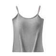 thumbnail image 1 of MGDXOX Women's Seamless Camisole Top with Built-in Bra Spaghetti Strap Scoop Neck Tank Top for Loungewear & Layering Gray XXXL, 1 of 3