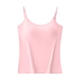 thumbnail image 1 of MGDXOX Women's Seamless Camisole Top with Built-in Bra Spaghetti Strap Scoop Neck Tank Top for Loungewear & Layering Pink XXXL, 1 of 5