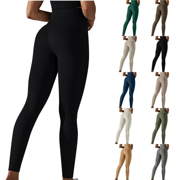 MGDXOX Women's Seamless High Waist Solid Color Hip Lifting Fitness Pants Running Exercise Tight and Drying Peach Hip Yoga Pants Beige L