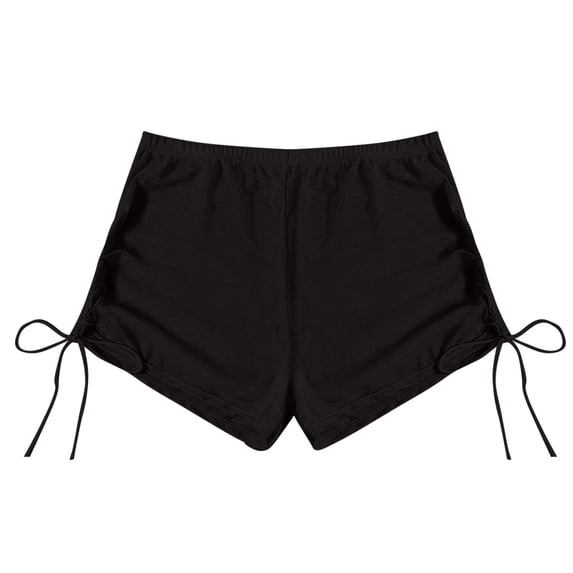 MGDXOX Women's Sheer Mesh Drawstring Side Pajama Shorts Elastic Waist Loungewear Shorts for Sleepwear & Summer Black S