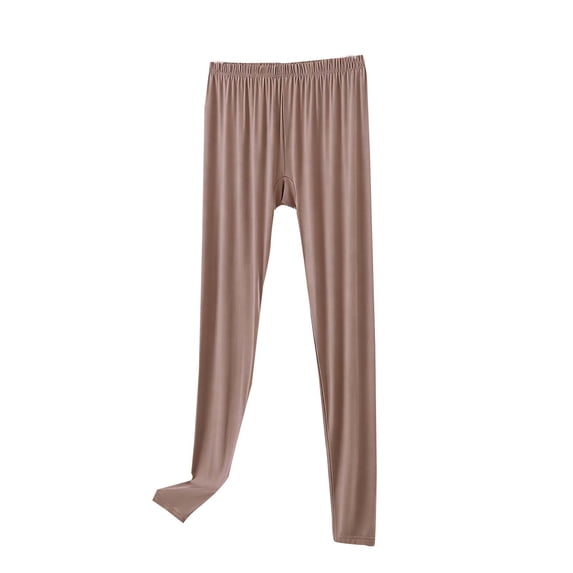 MGDXOX Women's Soft Modal Leggings Elastic Waist Slim-Fit Lounge Pants Comfortable Stretchy Sleepwear Bottoms Khaki XXL