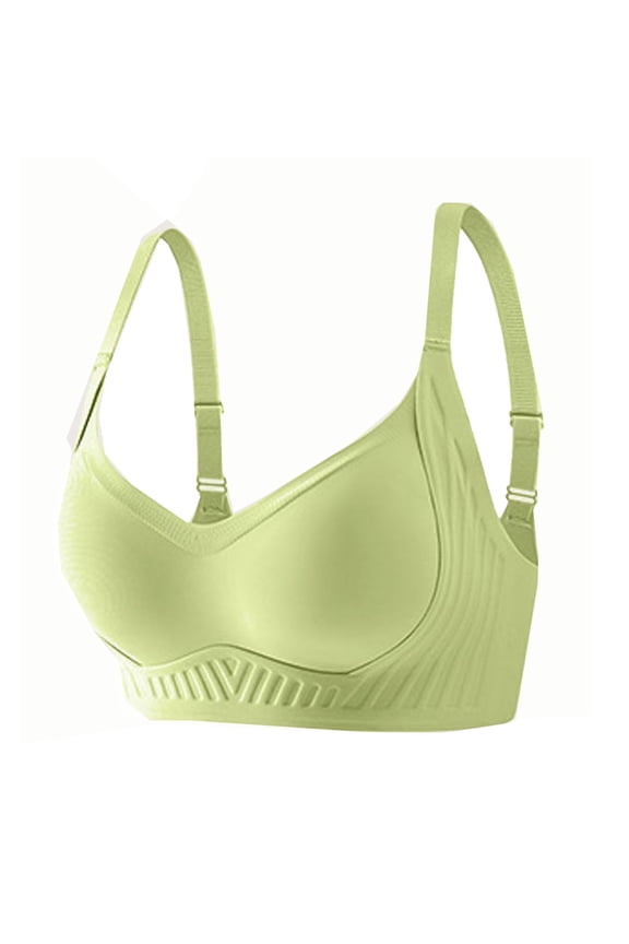 Women's Soft Support Lifting Smooth Invisibles Wireless Lightly Lined Comfort Bra Gathering Sagging Bras Green M