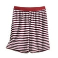 thumbnail image 1 of MGDXOX Women's Striped Elastic Waist Casual Loose Shorts Comfy Lounge Pajamas Shorts with Pockets Wine XXXL, 1 of 3