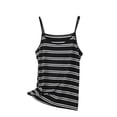 thumbnail image 1 of MGDXOX Women's Striped Spaghetti Strap Cami Tank Top Scoop Neck Sleeveless Blouse Casual Summer Layering Shirt Gray XXL, 1 of 9