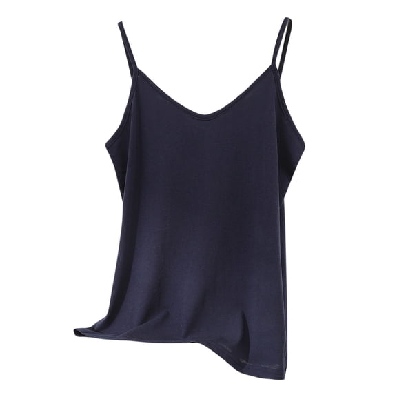 MGDXOX Womens Camisole Tank Tops Cotton Linen V-Neck Loose Causal Sleeveless Tops Summer Spaghetti Strap Cami Basic Shirts Navy XXL