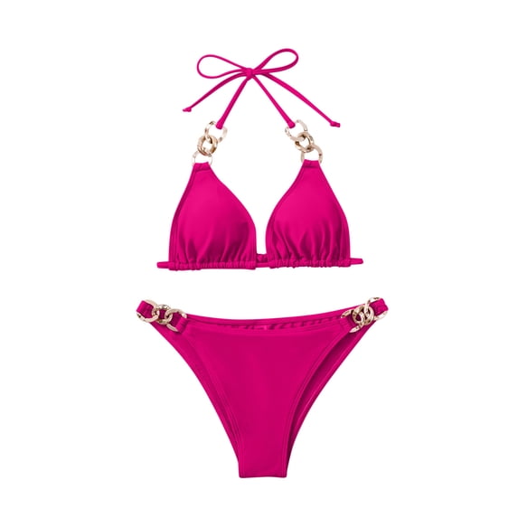 MGDXOX Womens Triangle Thong Bikini Set String Brazillian Two Piece Swimsuit Cute Fashion Bikini Bathing Suit Blue L