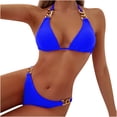 thumbnail image 1 of MGDXOX Womens Triangle Thong Bikini Sets String Brazillian Two Piece Swimsuit Cute Fashion Bikini Bathing Suit Blue S, 1 of 5