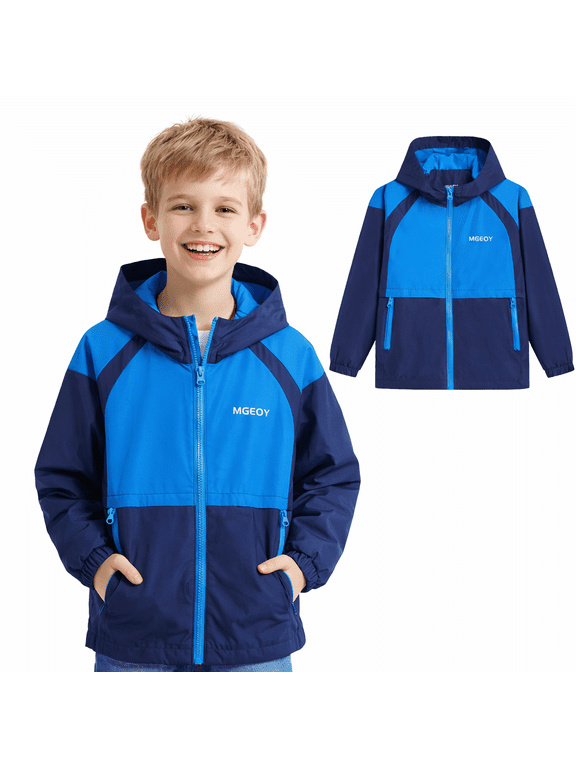 Boys Girls Hooded Rain Jackets Waterproof Rain coats Windbreaker for Kids Lightweight Jackets