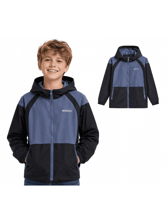 Boys Girls Hooded Rain Jackets Waterproof Rain coats Windbreaker for Kids Lightweight Jackets