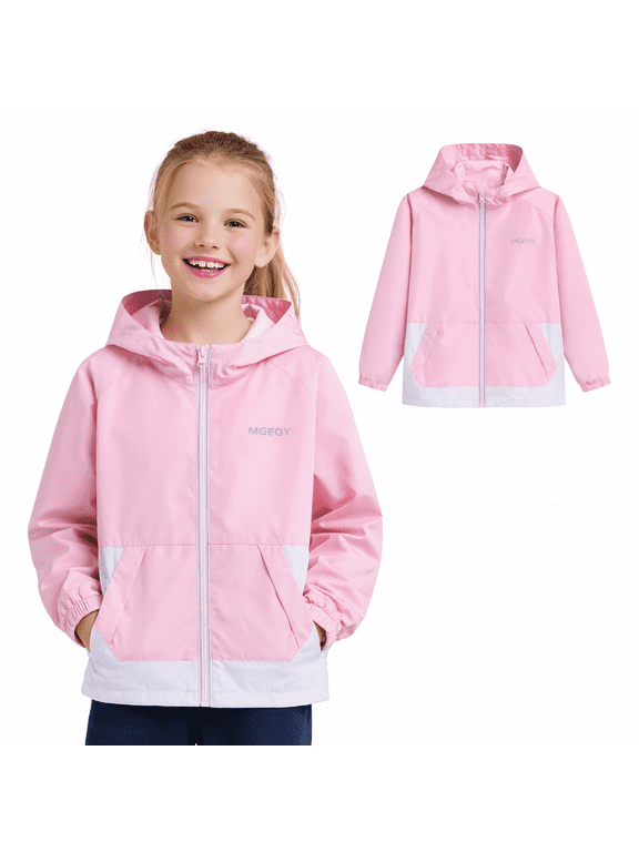 Boys Girls Hooded Rain Jackets Waterproof Rain coats Windbreaker for Kids Lightweight Jackets