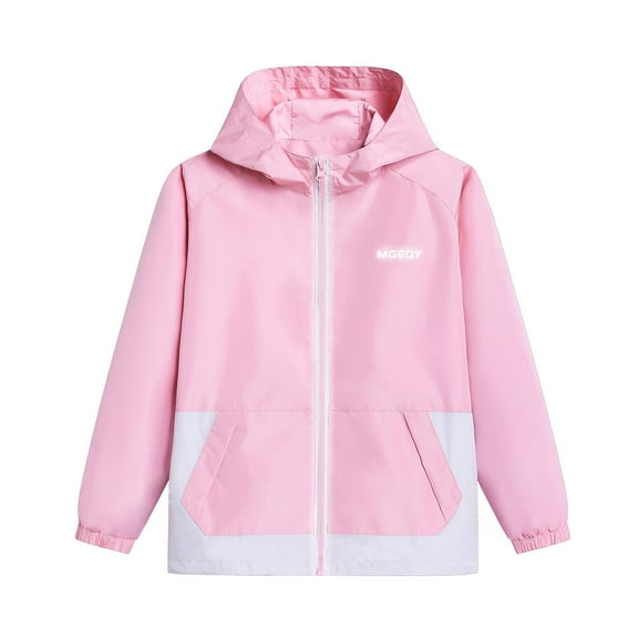 MGEOY Boys Girls Hooded Rain Jackets Waterproof Rain coats Windbreaker for Kids Lightweight Jackets