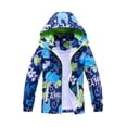 thumbnail image 1 of MGEOY Kids Waterproof Rain Jackets Lightweight Raincoats Knitted Mesh Lining Hooded Windbreaker for Boys Girls 4-12Y, 1 of 7