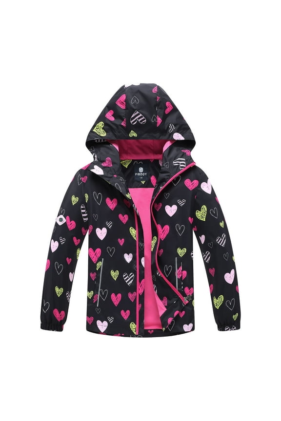 Boys Girls Rain Jackets Lightweight Waterproof Hooded Cotton Raincoats Windbreakers for Kids