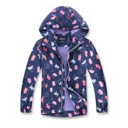 MGEOY Boys Girls Rain Jackets Lightweight Waterproof Hooded Cotton Raincoats Windbreakers for Kids