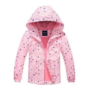 Boys Girls Rain Jackets Lightweight Waterproof Hooded Cotton Raincoats Windbreakers for Kids
