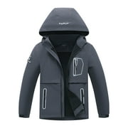 MGEOY Boys Girls Rain Jackets Lightweight Waterproof Hooded Raincoats Windbreakers for Kids，Sizes 4-16