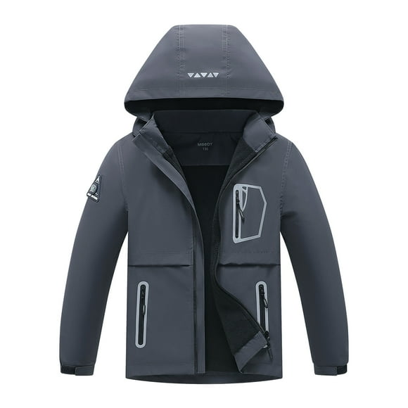 MGEOY Boys Girls Rain Jackets Lightweight Waterproof Hooded Raincoats Windbreakers for Kids，Sizes 4-16