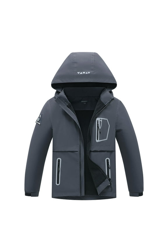 Boys Girls Rain Jackets Lightweight Waterproof Hooded Raincoats Windbreakers for Kids，Sizes 4-16