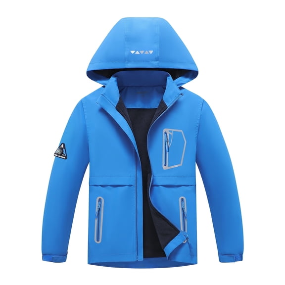 MGEOY Boys Girls Rain Jackets Lightweight Waterproof Hooded Raincoats Windbreakers for Kids,Sizes 4-16