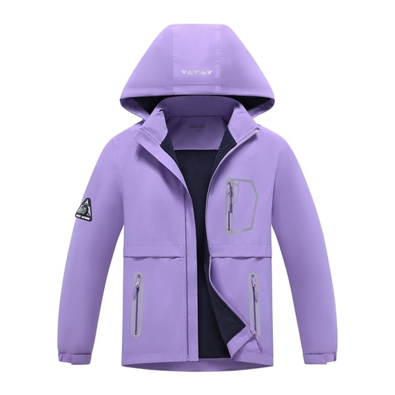 MGEOY Boys Girls Rain Jackets Lightweight Waterproof Hooded Raincoats Windbreakers for Kids,Sizes 4-16