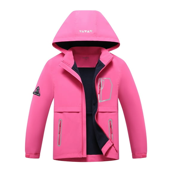 MGEOY Boys Girls Rain Jackets Lightweight Waterproof Hooded Raincoats Windbreakers for Kids，Sizes 4-16