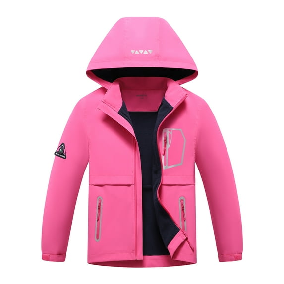 MGEOY Boys Girls Rain Jackets Lightweight Waterproof Hooded Raincoats Windbreakers for Kids,Sizes 4-16