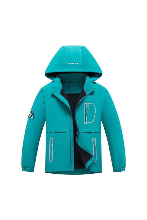 Boys Girls Rain Jackets Lightweight Waterproof Hooded Raincoats Windbreakers for Kids，Sizes 4-16