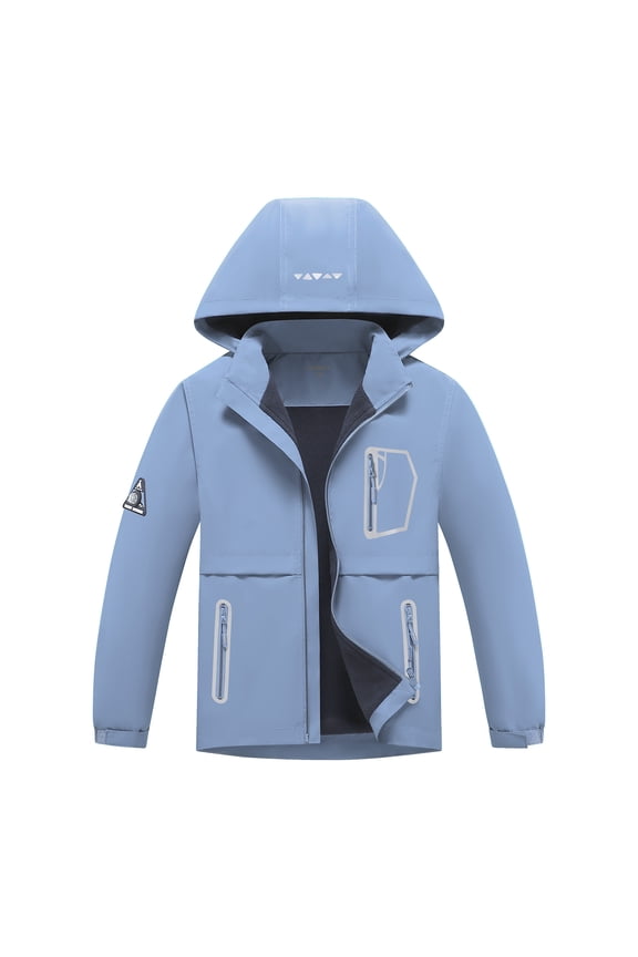 Boys Girls Rain Jackets Lightweight Waterproof Hooded Raincoats Windbreakers for Kids，Sizes 4-16