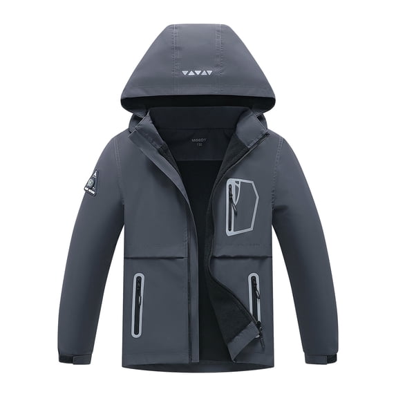 MGEOY Boys Girls Rain Jackets Lightweight Waterproof Hooded Raincoats Windbreakers for Kids,Sizes 4-16
