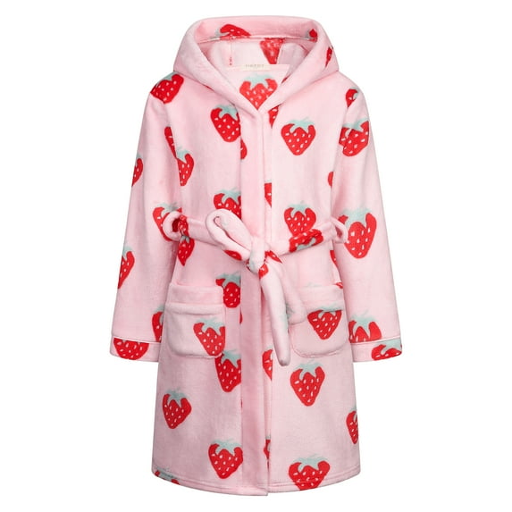 MGEOY Boys Girls Robe Soft Hooded Flannel Bathrobes for Kids With Silk Eye Sleep Mask