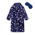 thumbnail image 1 of MGEOY Boys Girls Robe Soft Hooded Flannel Bathrobes for Kids With Silk Eye Sleep Mask, 1 of 6
