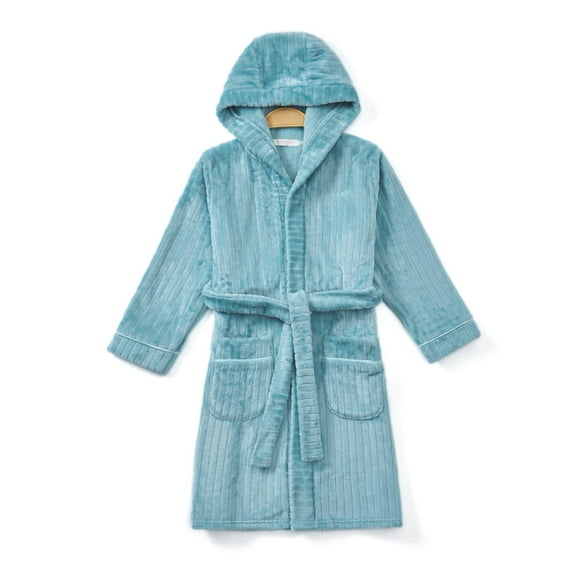 MGEOY Boys Girls Robe Soft Hooded Flannel Bathrobes for Kids With Silk Eye Sleep Mask