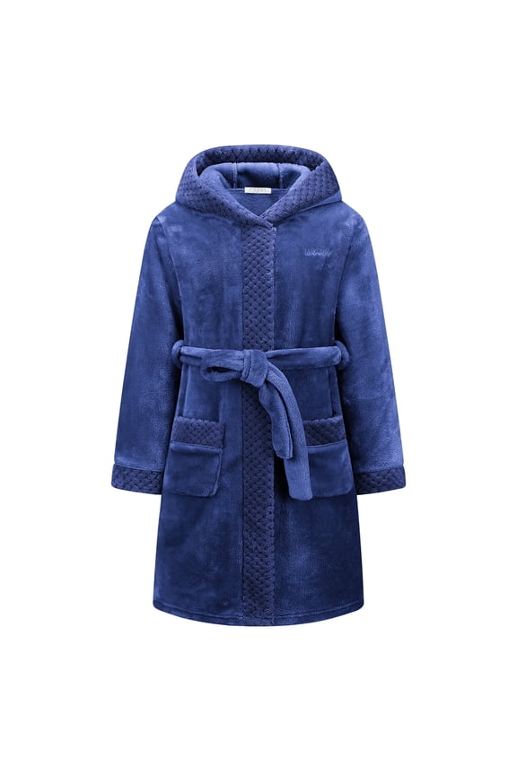 Boys Girls Robe Soft Hooded Flannel Bathrobes for Kids