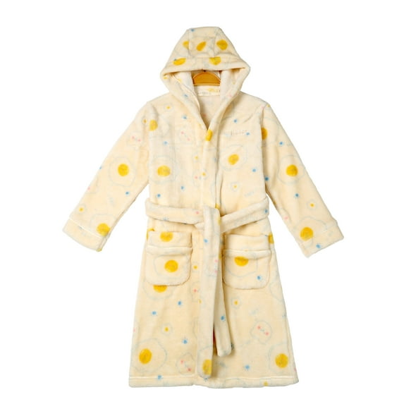 MGEOY Boys Girls Robe Soft Hooded Flannel Bathrobes for Kids With Silk Eye Sleep Mask