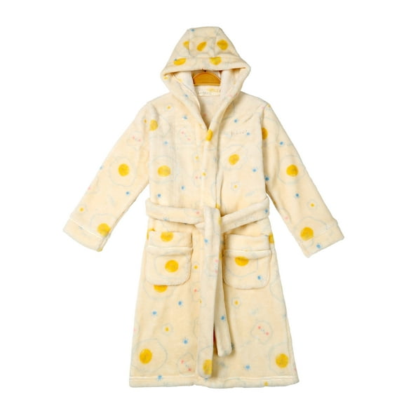 MGEOY Boys Girls Robe Soft Hooded Flannel Bathrobes for Kids With Silk Eye Sleep Mask