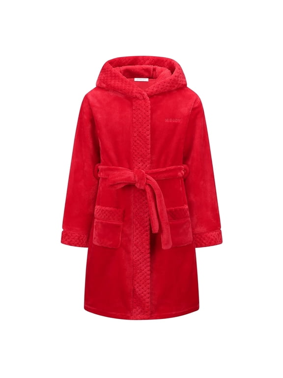 Boys Girls Robe Soft Hooded Flannel Bathrobes for Kids