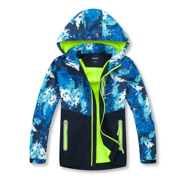 MGEOY Boys Rain Jackets Lightweight Waterproof Hooded Raincoats Windbreakers for Kids