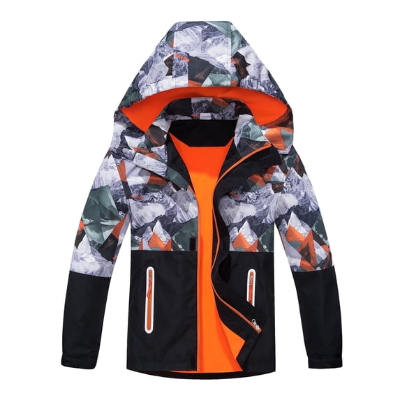 MGEOY Boys Rain Jackets Lightweight Waterproof Hooded Raincoats Windbreakers for Kids