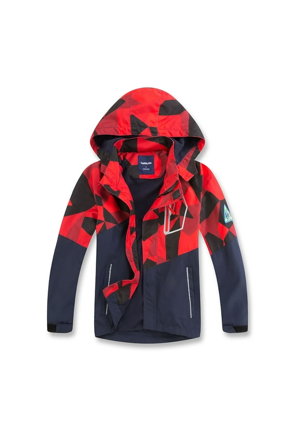Boys Rain Jackets Lightweight Waterproof Hooded Raincoats Windbreakers for Kids