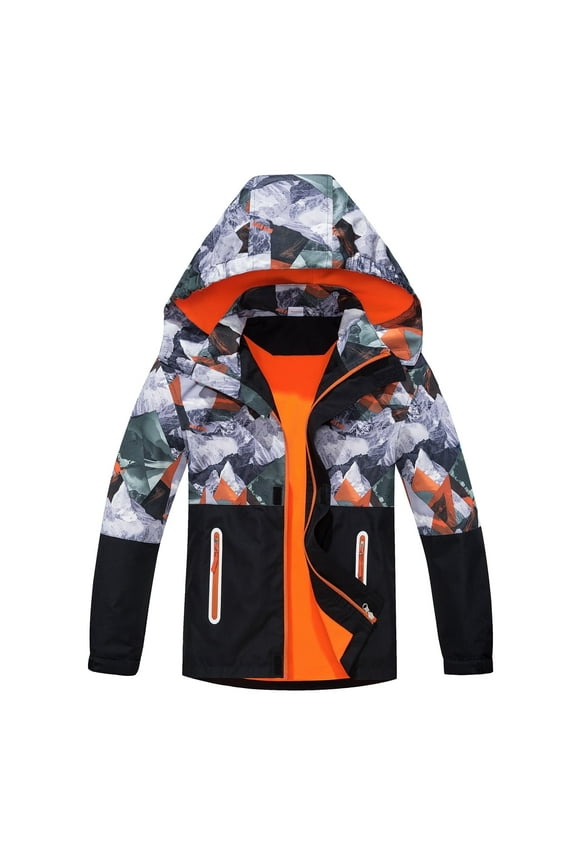 Boys Rain Jackets Lightweight Waterproof Hooded Raincoats Windbreakers for Kids