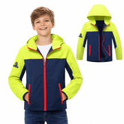 Boys Rain Jackets Lightweight Waterproof Hooded Raincoats Windbreakers for Kids
