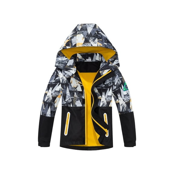 MGEOY Boys Rain Jackets Lightweight Waterproof Hooded Raincoats Windbreakers for Kids