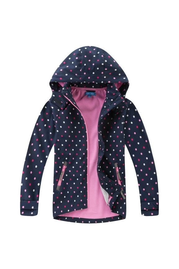 Girls Rain Jackets Lightweight Waterproof Hooded Raincoats Windbreakers