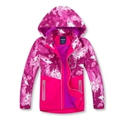 Girls Rain Jackets Lightweight Waterproof Hooded Raincoats Windbreakers