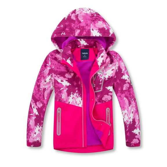 MGEOY Girls Rain Jackets Lightweight Waterproof Hooded Raincoats Windbreakers