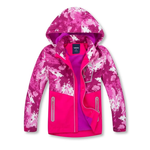 MGEOY Girls Rain Jackets Lightweight Waterproof Hooded Raincoats Windbreakers