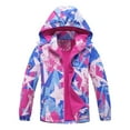 thumbnail image 1 of MGEOY Girls Rain Jackets Lightweight Waterproof Hooded Raincoats Windbreakers, 1 of 7