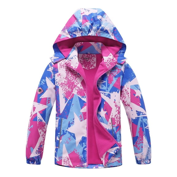 MGEOY Girls Rain Jackets Lightweight Waterproof Hooded Raincoats Windbreakers